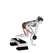 dumbbell single leg deadlift with stepbox support dimostrazione dell’esercizio