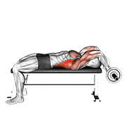 ez bar lying bent arms pullover egzersiz gösterimi