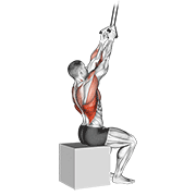 band fixed back close grip pulldown exercise demonstration