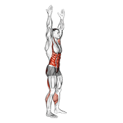 arms apart circular toe touch (male) exercise demonstration