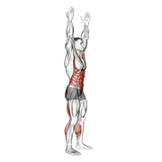 two toe touch (male) exercise demonstration