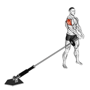 landmine lateral raise exercise demonstration