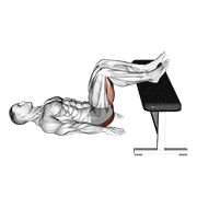 glute bridge two legs on bench (male) 动作演示
