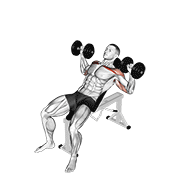 dumbbell incline alternate press egzersiz gösterimi