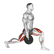 weighted stretch lunge exercise demonstration
