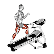 walking on incline treadmill exercise demonstration